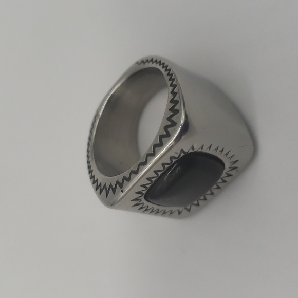 2030- Black Stone Handmade Men's Ring Size 11 NWT - Picture 2 of 7